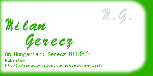 milan gerecz business card